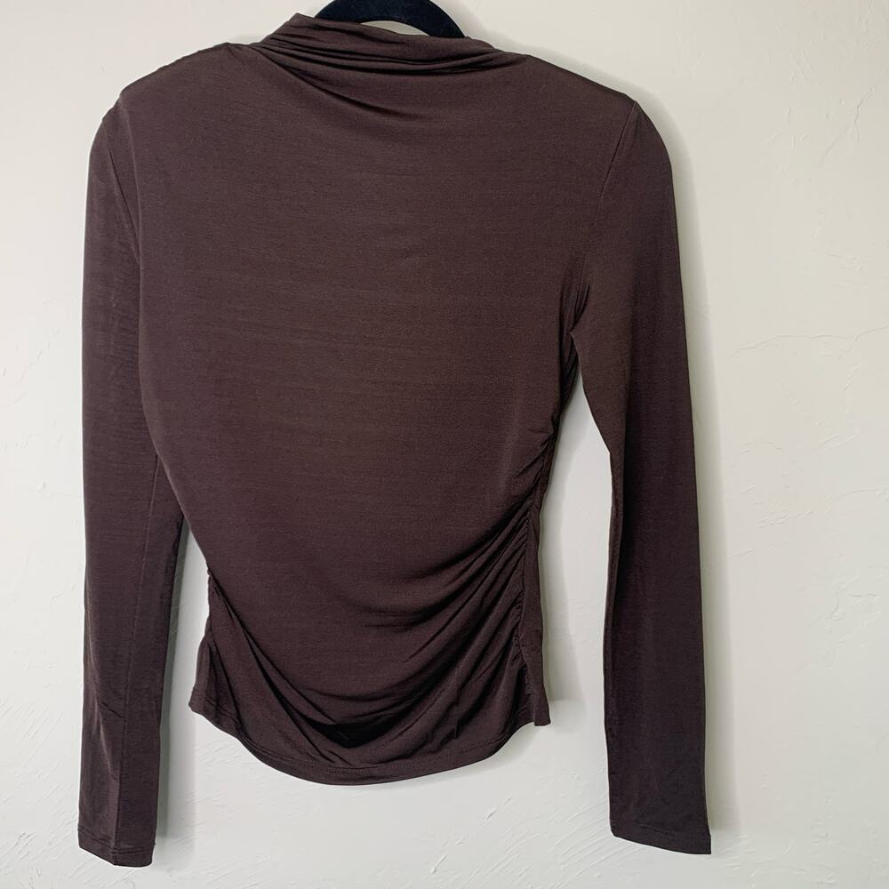 Elegant Brown Long Sleeve Blouse